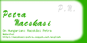 petra macskasi business card
